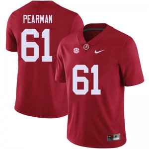 NCAA Men's Alabama Crimson Tide #61 Alex Pearman Stitched College 2018 Nike Authentic Red Football Jersey FW17N85WH